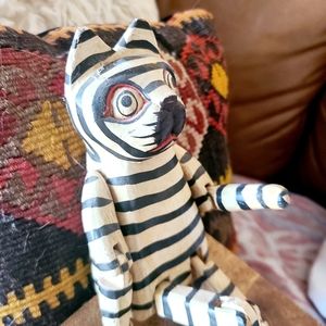 Vintage Balinese Handmade Wooden Cat Figure